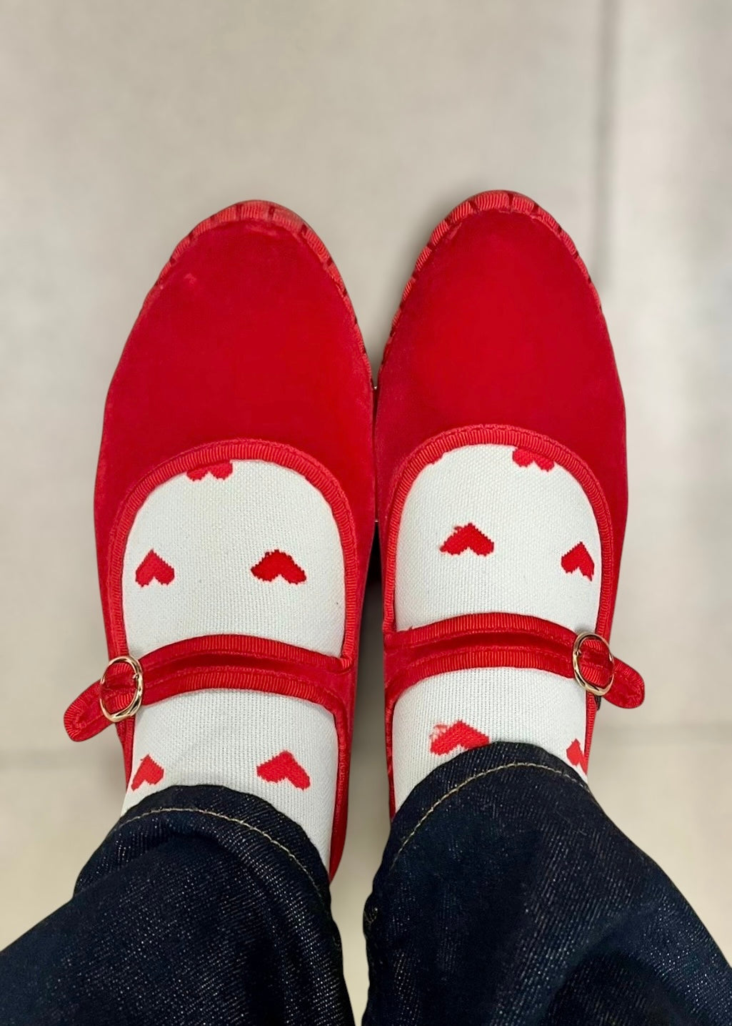 Meias de Compressão Corações Vermelho