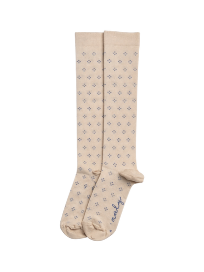 Meias de Compressão Piquet Bege e Azul