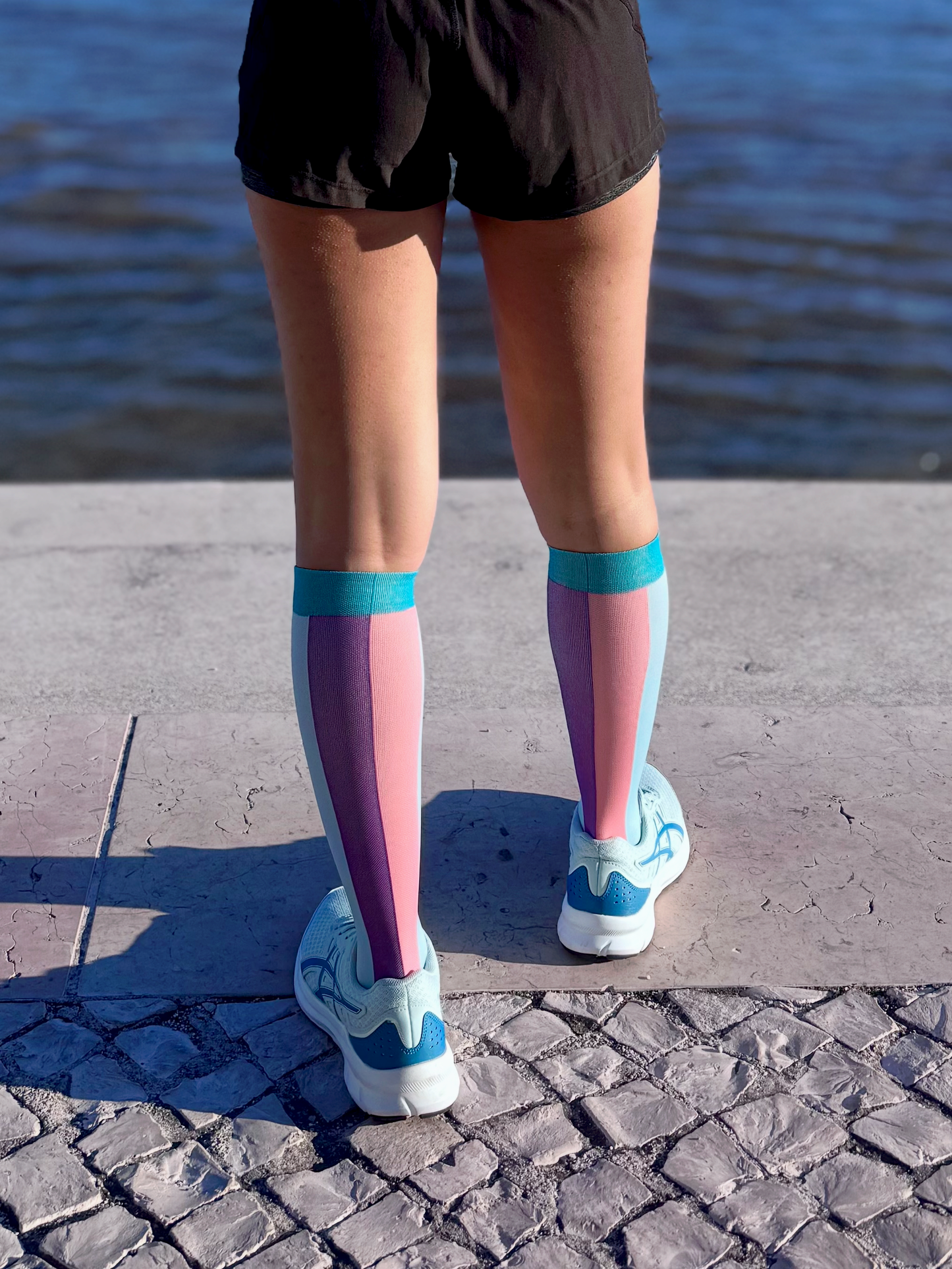 Blue and Purple Stripes Compression Socks