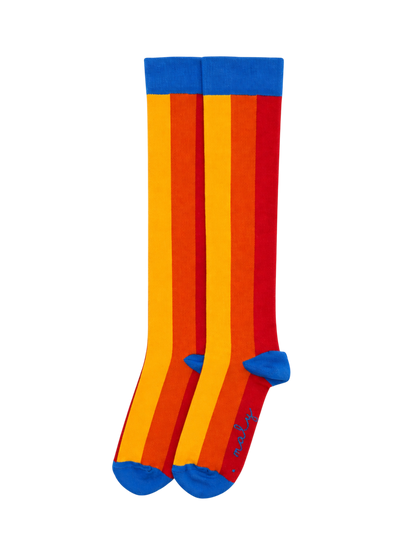 Terracota and Yellow Stripes Compression Socks