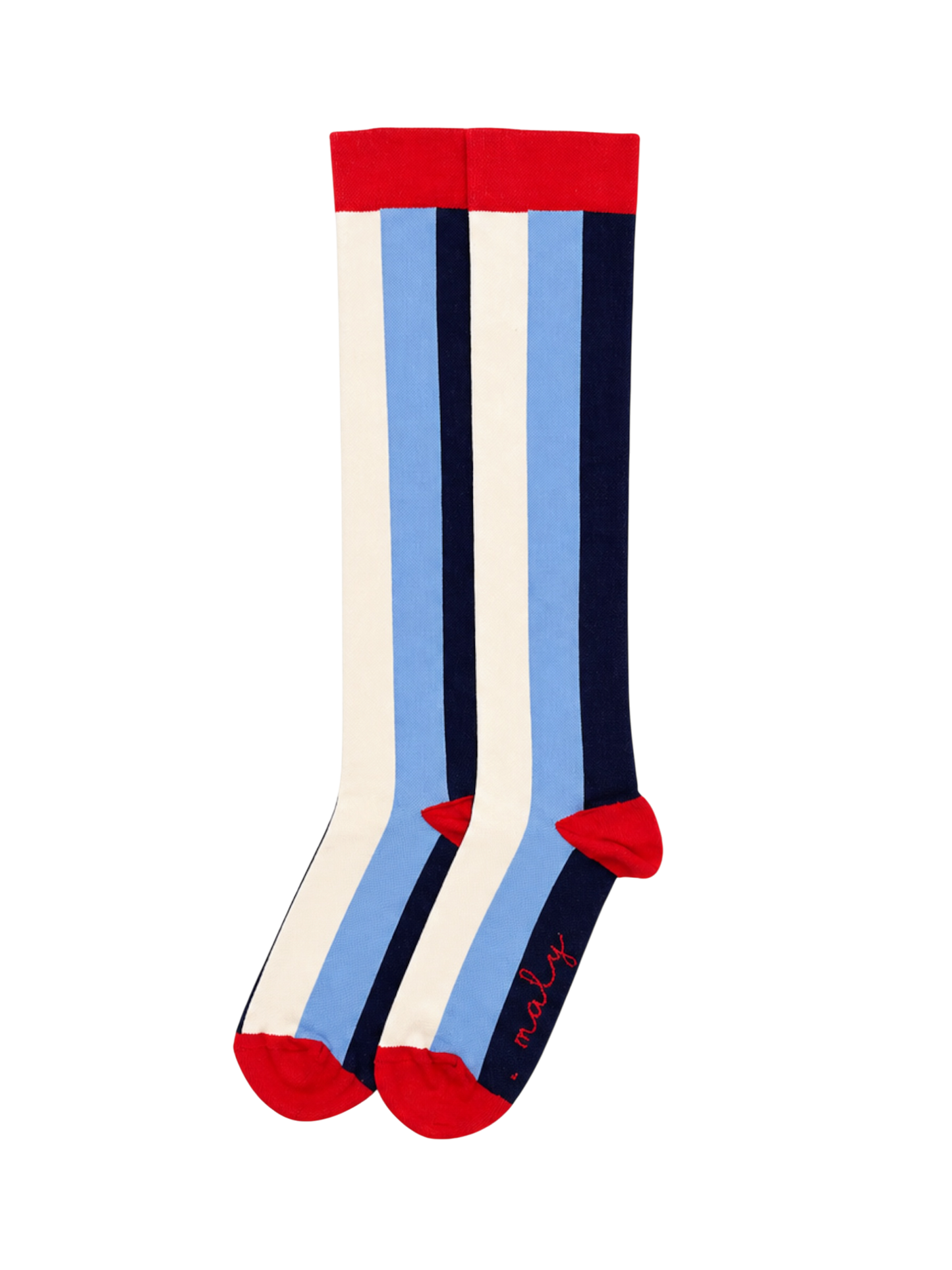 Blue and White Stripes Compression Socks