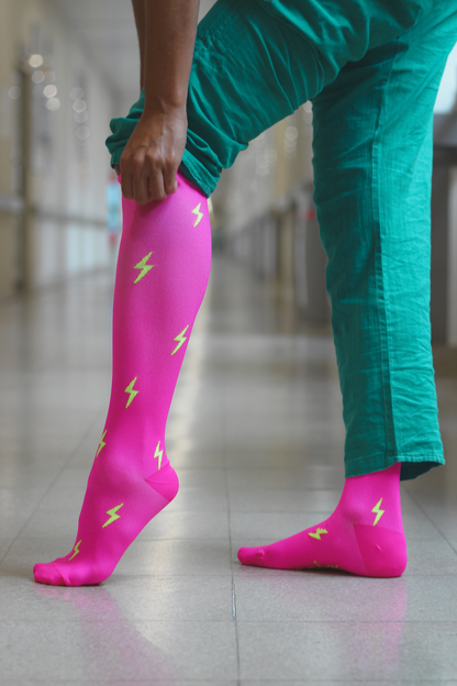 Pink Thunder Compression Socks